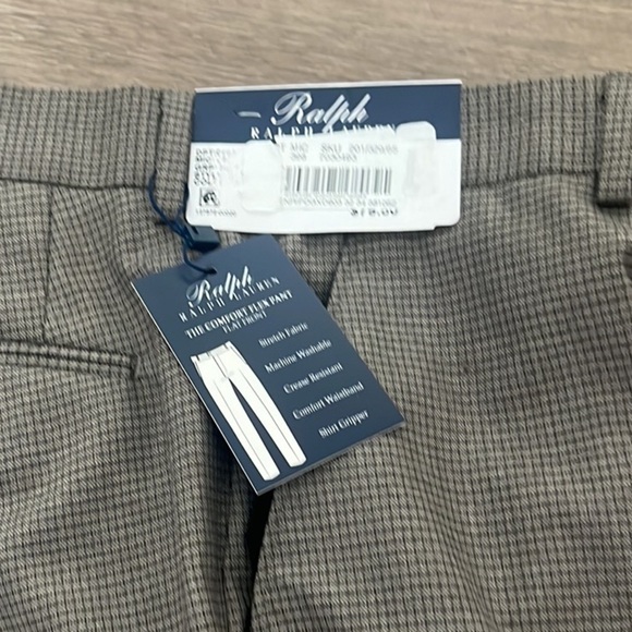 NWT Ralph Lauren,32x34,Mens Classic Fit Flat Front Tan PlaidDress-Pant Size32x34 - Picture 2 of 8
